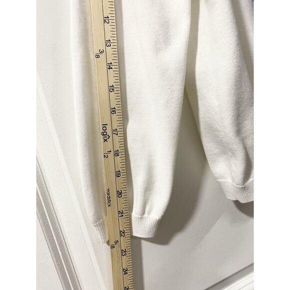 Womens Alfred Dunner Embroidered Sweatshirt Ivory/bleu Long Sleeves Size M - Picture 6 of 6